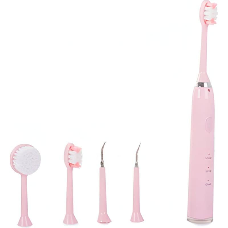 SONIC Sonic Σετ Ηλεκτρική Οδοντόβουρτσα Με Κιτ Καθαρισμού 6 Τεμαχίων, 10x3x20 Cm Ροζ