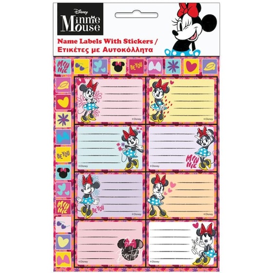 Αυτοκόλλητες Ετικέτες GIM με αυτοκόλλητα Minnie (1 Φύλλo - 8 Τεμάχια) image 0