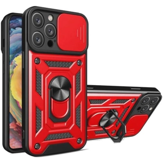 Θήκη Apple iPhone 15 Pro Max - Bodycell Armor Slide Ring Holder - Red image 0
