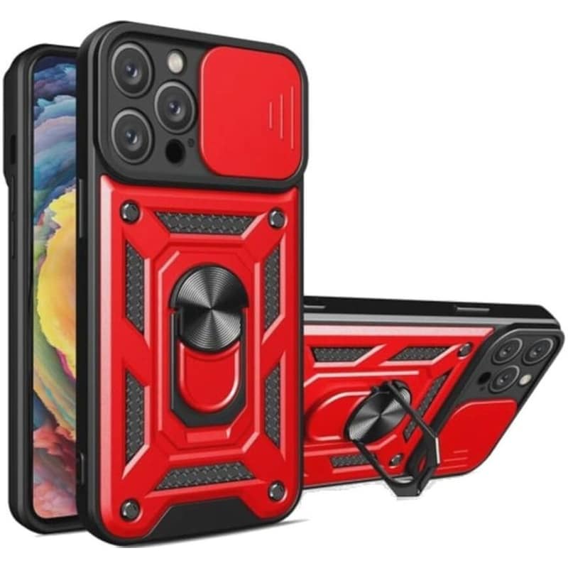 Θήκη Apple iPhone 15 Pro Max - Bodycell Armor Slide Ring Holder - Red