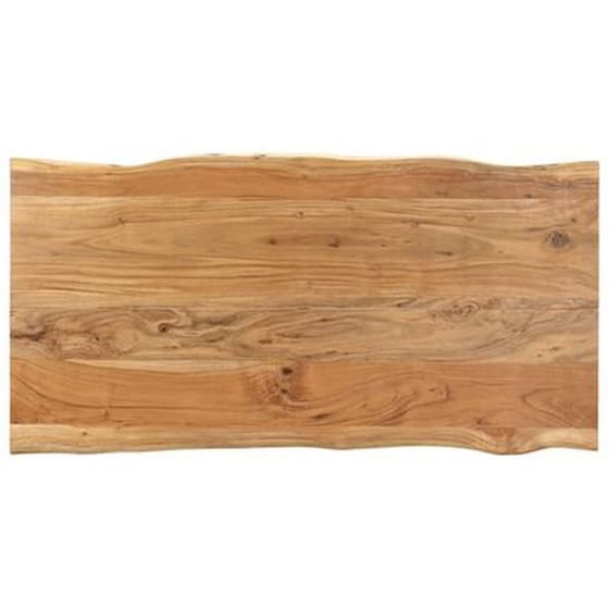 Τραπεζαρία Vidaxl από Μασίφ Ξύλο Ακακίας 160x80x76 cm - Μαύρο/Καφέ image 2