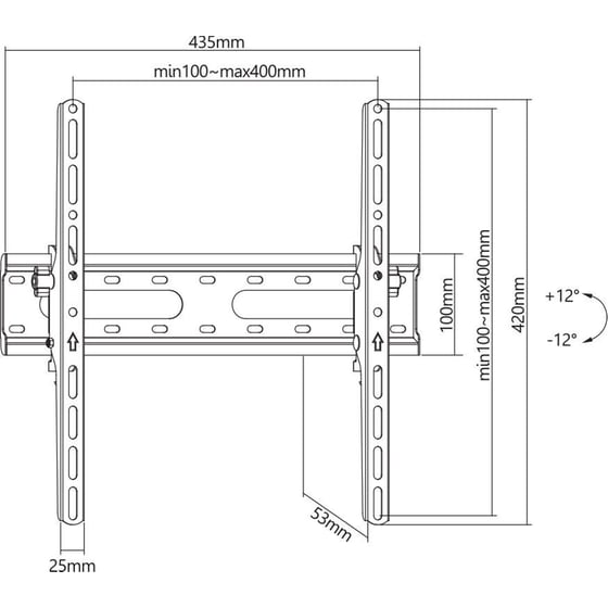 Βάση Τηλεόρασης Επιτοίχια Sbox PLB-2544T-2 Σταθερή 32" - 70" έως 45 kg image 6