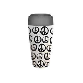 Κούπα Μεταφοράς Bioloco Peace από PLA 420 ml - Γκρι/Μαύρο