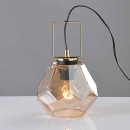Πορτατίφ Aca Diamondra V371481ta Μεταλλικό 18x18x27 cm - Κεχριμπάρι/Χρυσό