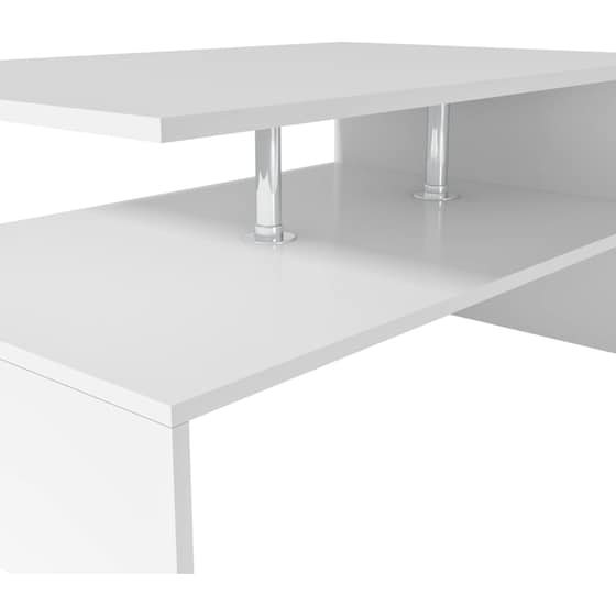 Τραπεζάκι Σαλονιού VidaXL από Μοριοσανίδα 90x59x42cm - Λευκό image 3