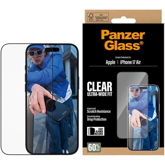 Προστατευτικό οθόνης Apple iPhone Air - PanzerGlass Clear Ultra-Wide Fit Screen Protection image 2