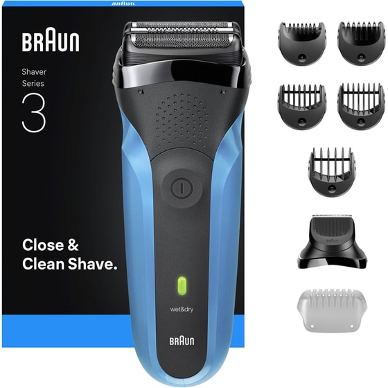 BRAUN 310BT/BLU Ξυριστική Μηχανή Επαναφορτιζόμενη Μαύρο -Μπλε image 2