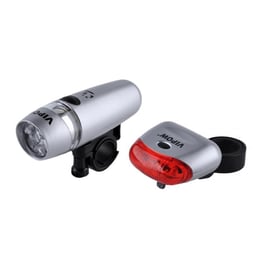 Vipow Σετ Φωτισμού Ποδηλάτου Urz0065, 5 Led, Ασημί Urz0065