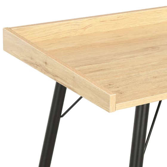 Γραφείο Μελέτης VidaXL από Μοριοσανίδα 90x50cm - Φυσικό/Μαύρο image 3