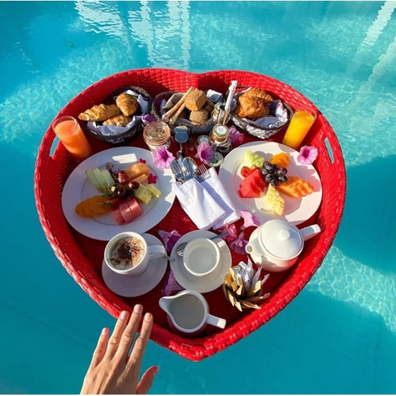 Δίσκος Πισίνας Floating Breakfast 80 cm Καρδιά- Κόκκινος image 0