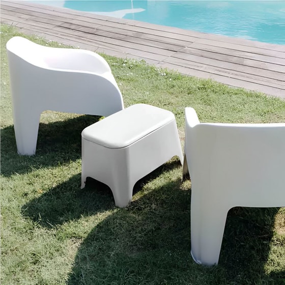 Τραπέζι Εξωτερικού Χώρου Toomax από Πλαστικό 59x39x36 cm - Λευκό image 6