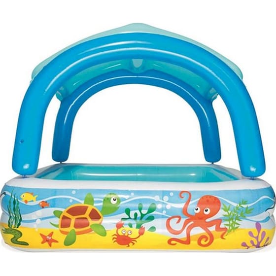 Φουσκωτή Παιδική Πισίνα Bestway Με Αφαιρούμενο Σκίαστρο Μπλε - 140x140x114 cm image 1