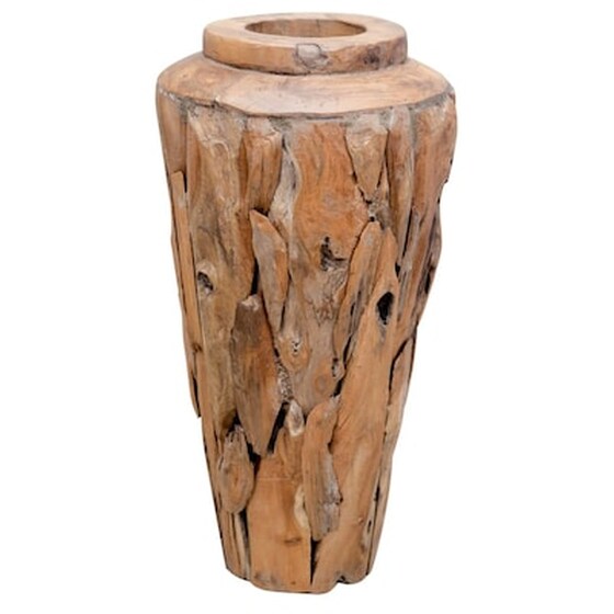 Vidaxl Βάζο Διακοσμητικό 40 X 60 Εκ. Από Μασίφ Ξύλο Teak image 5