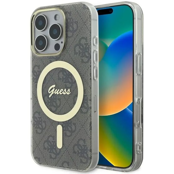 Θήκη Apple iPhone 16 Pro - Guess MagSafe 4G Logo - Clear/ Brown image 0