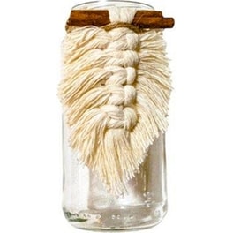 Χριστουγεννιάτικο Διακοσμητικό Boho Feelboho Γύαλα Ρεσώ με Χειροποίητο Μακραμέ Φύλλο Μπεζ
