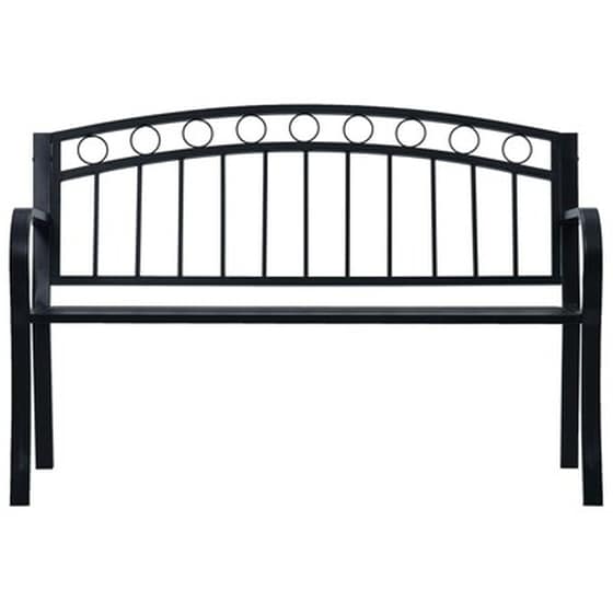 Παγκάκι Κήπου VidaXL από Ατσάλι 125x53x84 cm - Μαύρο image 2