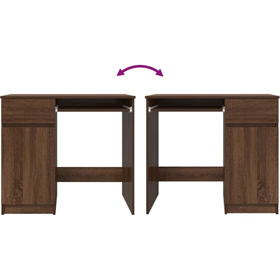 Γραφείο VidaXL από Επεξεργασμένο Ξύλο 86x49x76 cm - Καφέ Δρυς image 8