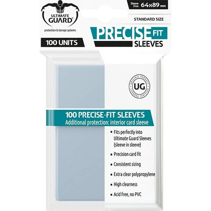 Ultimate Guard Precise-fit Standard Size Sleeves - Clear (100 Sleeves)