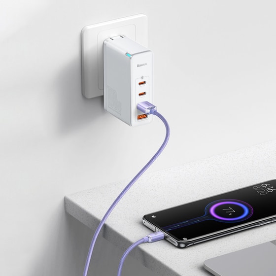 Καλώδιο δεδομένων Baseus Crystal Shine Series Usb to Usb-C 100W 1.2m - Lilac image 6