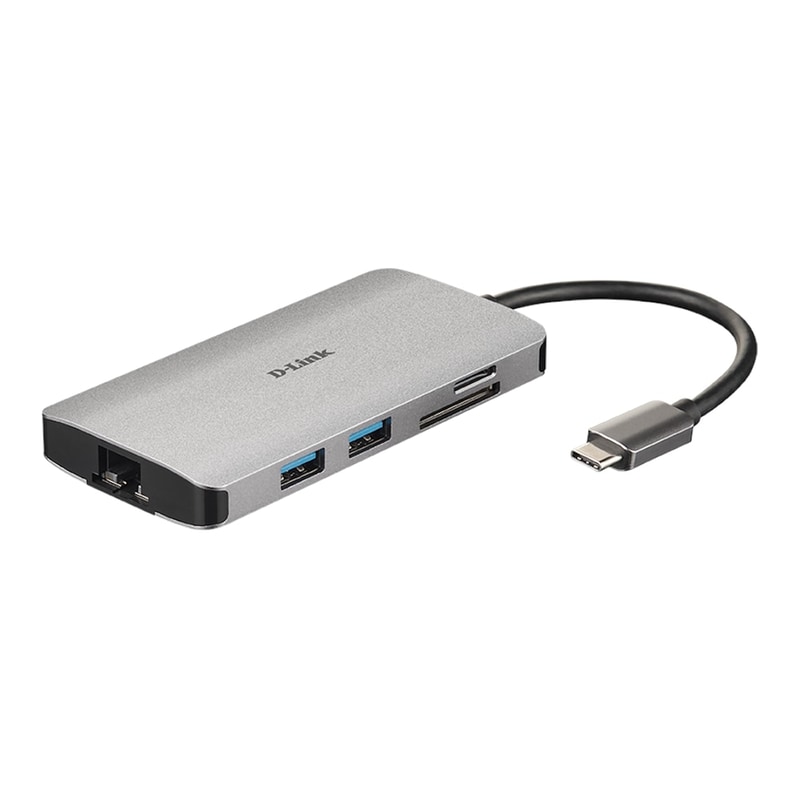 D-LINK D-Link 8in1 USB-C Hub with HDMI/Ethernet/Card Reader/Power Delivery