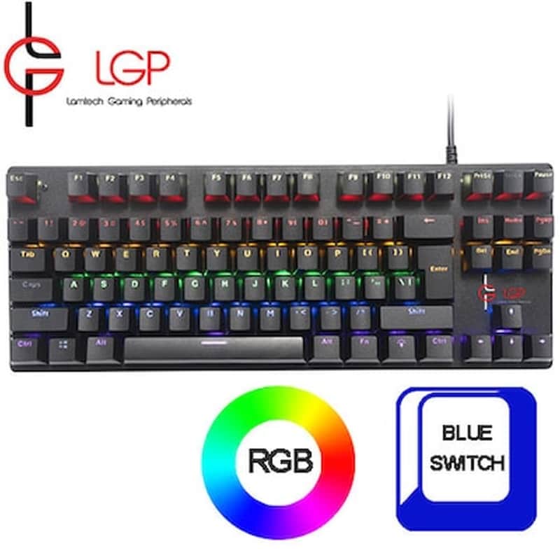 LGP Lamtech Jupiter Gaming Μηχανικό Ενσύρματο Πληκτρολόγιο Tenkeyless με Xinda Blue διακόπτες και RGB φωτισμό (GR)