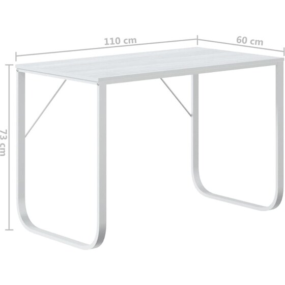 Γραφείο Υπολογιστή VidaXL από Μοριοσανίδα 110x60x73 cm - Λευκό image 5