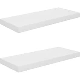 Ράφια Τοίχου VidaXL από MDF 60x23.5x3.8 cm 2 Τμχ - Λευκό/Γυαλιστερό