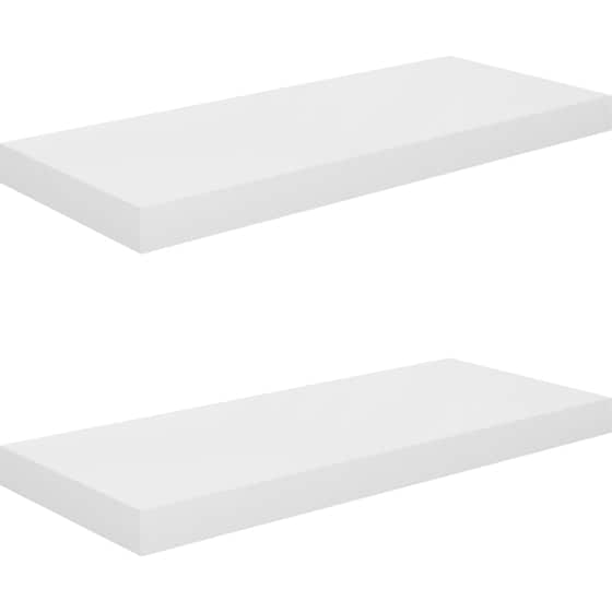 Ράφια Τοίχου VidaXL από MDF 60x23.5x3.8 cm 2 Τμχ - Λευκό/Γυαλιστερό image 0