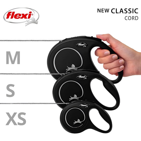 Πτυσσόμενο Λουράκι Flexi New Classic No M Για Σκύλο - Μαύρο image 1