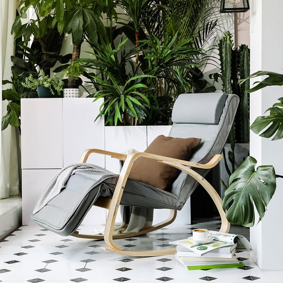 Κουνιστή Πολυθρόνα Relax Songmics 67x125x91 cm - Γκρι image 4