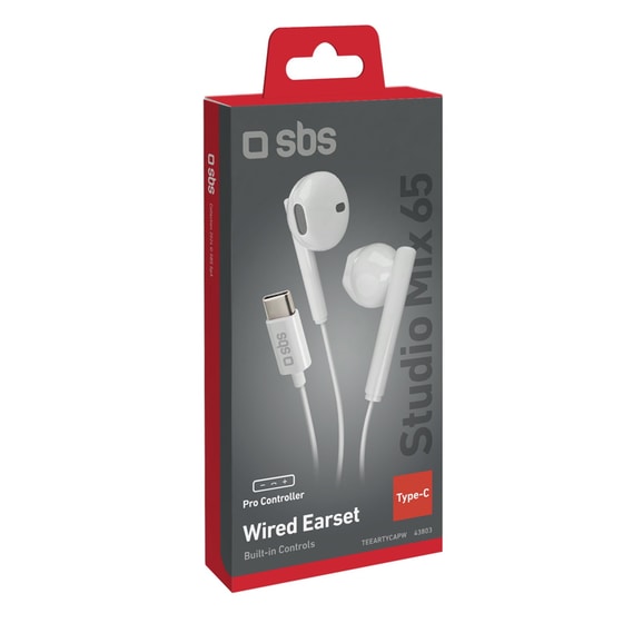 Ακουστικά Handsfree SBS Studio Mix 65C USB-C - Λευκά image 4