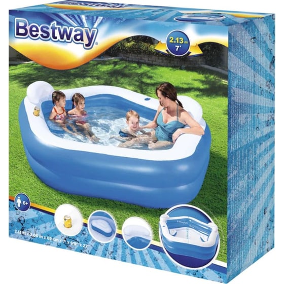 Φουσκωτή Οικογενειακή Πισίνα Bestway Family Fun Lounge 575 Lt - Μπλε image 4