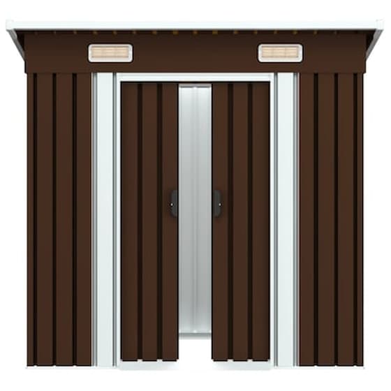 Vidaxl Αποθήκη Κήπου Καφέ 194 X 121 X 181 Εκ. Ατσάλινη image 5