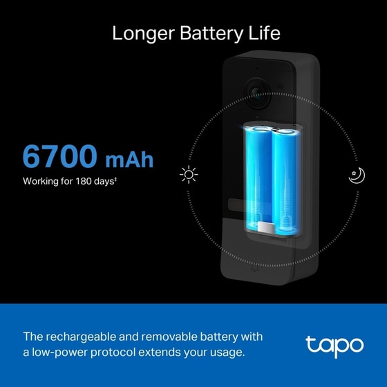 Κουδούνι Πόρτας TP-Link Tapo D230S1 Smart Doorbell με Κάμερα - Λευκό/Μαύρο image 3