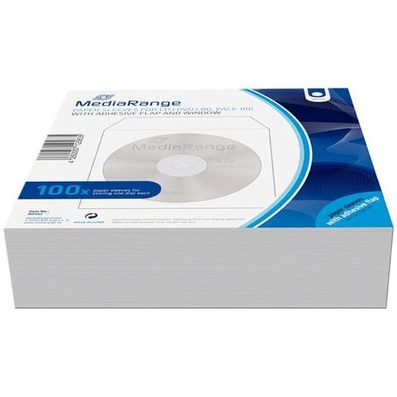 MediaRange χάρτινα φακελάκια CD/DVD 100τμχ - Λευκό image 0