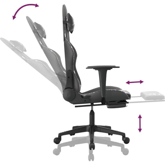 Καρέκλα Gaming VIDAXL 3143710 από Τεχνητό Δέρμα - Μαύρο image 5