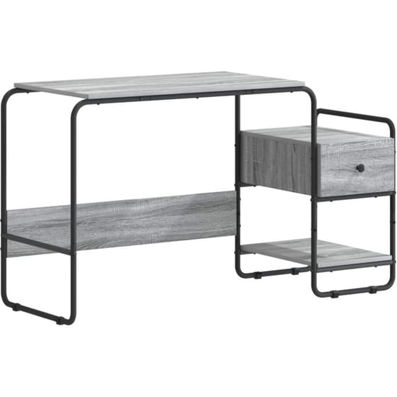 Γραφείο VidaXL με Αποθηκευτικό Χώρο 131,5x50x75,5 cm - Γκρι Sonoma image 0