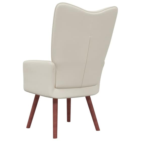 Πολυθρόνα Relax VidaXL από Βελούδο - Λευκό/Κρεμ image 3