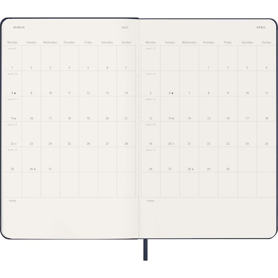 Ημερολόγιο Εβδομαδιαίο 2027 Moleskine 18Μ L Softcover Μπλε image 3