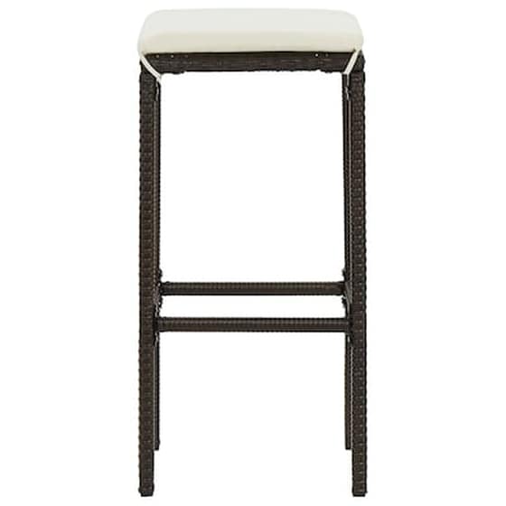 Σκαμπό Κήπου VidaXL με Μαξιλάρια από Συνθετικό Ρατάν 38x38x76 cm 2 Τμχ - Καφέ image 4