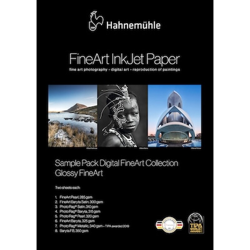 Hahnemuhle Φωτογραφικό Χαρτί Pearl/Satin/Metallic/Gloss A4 285 - 350 gr/m² για Inkjet Εκτυπωτές 16 φύλλα
