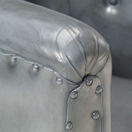 Πολυθρόνα Μπάρελ VidaXL από Δέρμα - Γκρι image 6