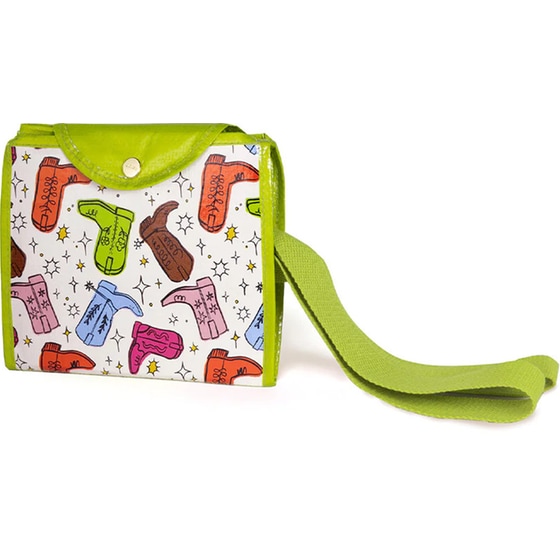 Shopper Bag Αναδιπλούμενη Ban.do Party Boots από Ανακυκλωμένο Υλικό - Πράσινη με Σχέδιο image 1