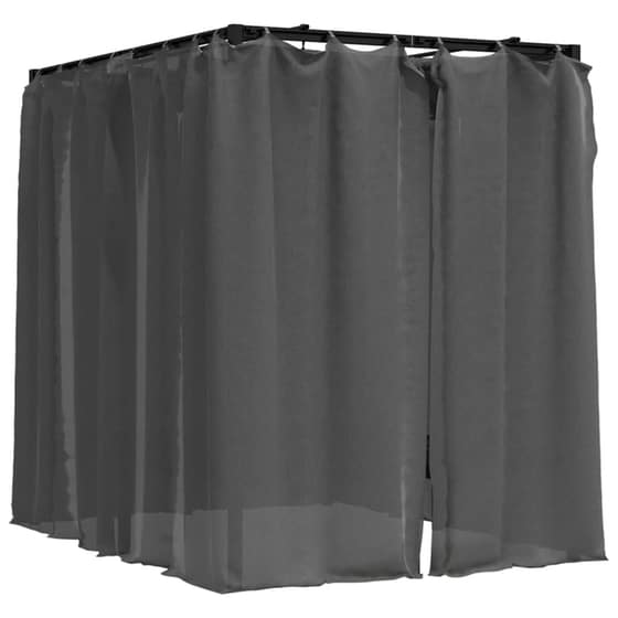 Ξαπλώστρα με Κουρτίνες VidaXL από Χάλυβα 207x153x204 cm - Ανθρακί image 5