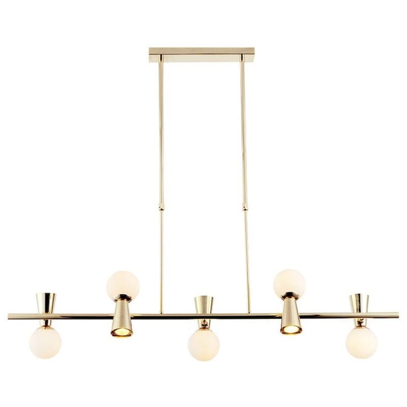 Φωτιστικό Οροφής Πολύφωτο Aca Kimolos Od94205pg Γυάλινο/Μεταλλικό - Χρυσό/Λευκό