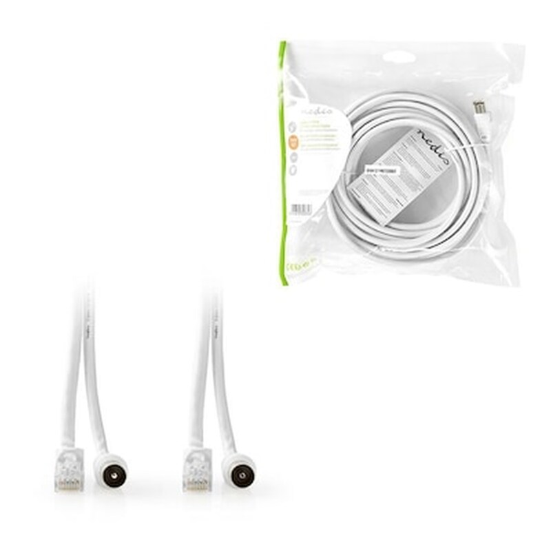 Nedis Csgp4500wt50 Coax/cat6 Combination Cable With Connectors 5.0 M