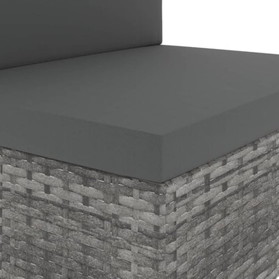 Καναπές Αρθρωτός  VidaXL Διθέσιος από Συνθετικό Ρατάν 58.5x65.5x52 cm - Μαύρο image 2