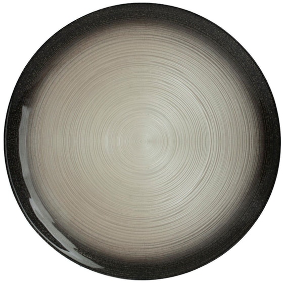 Πιατέλα Σερβιρίσματος Spitishop Γυάλινη 33 cm - Μαύρo/Γκρι image 0
