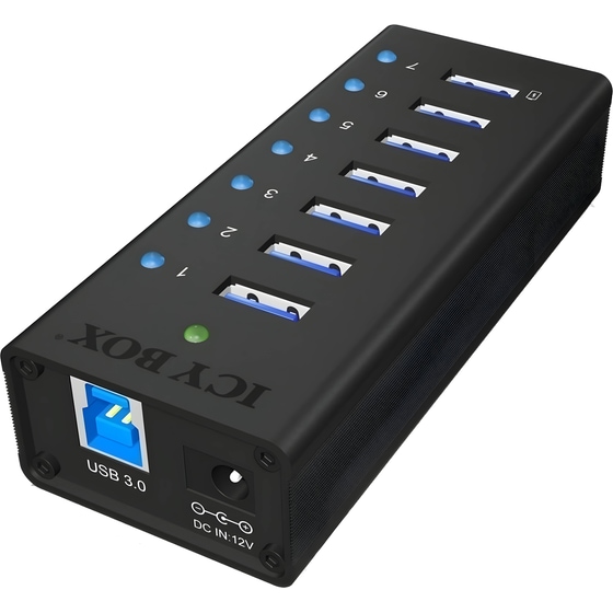 Icy Box IB-AC618 USB Hub 7-Port USB 3.0 συμβατό με USB-A image 3