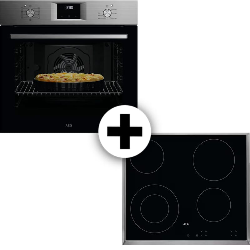 AEG AEG OA5AB21SM HK624010XB 72 Lt Inox Εντοιχιζόμενος Σετ Φούρνος και Εστία